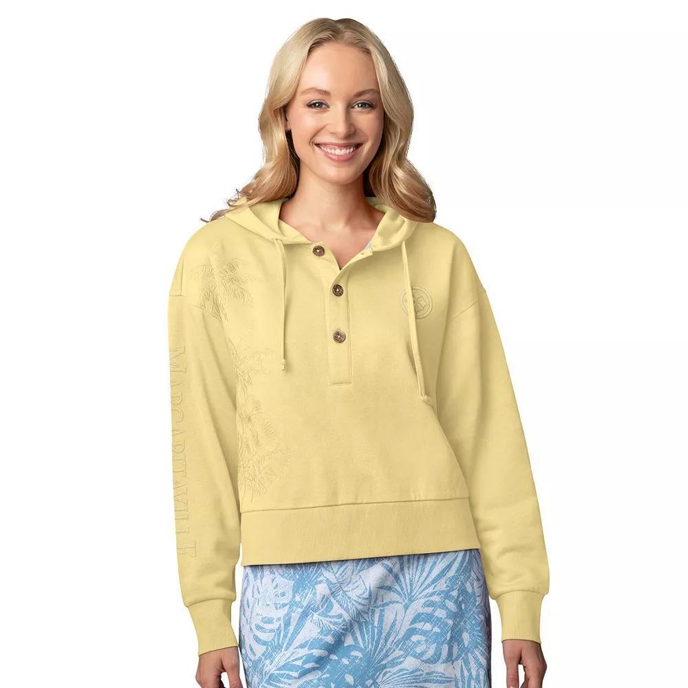 Women's Margaritaville Yellow Pittsburgh Steelers Island Dream Solid Pullover Hoodie, Size: Small Product Image