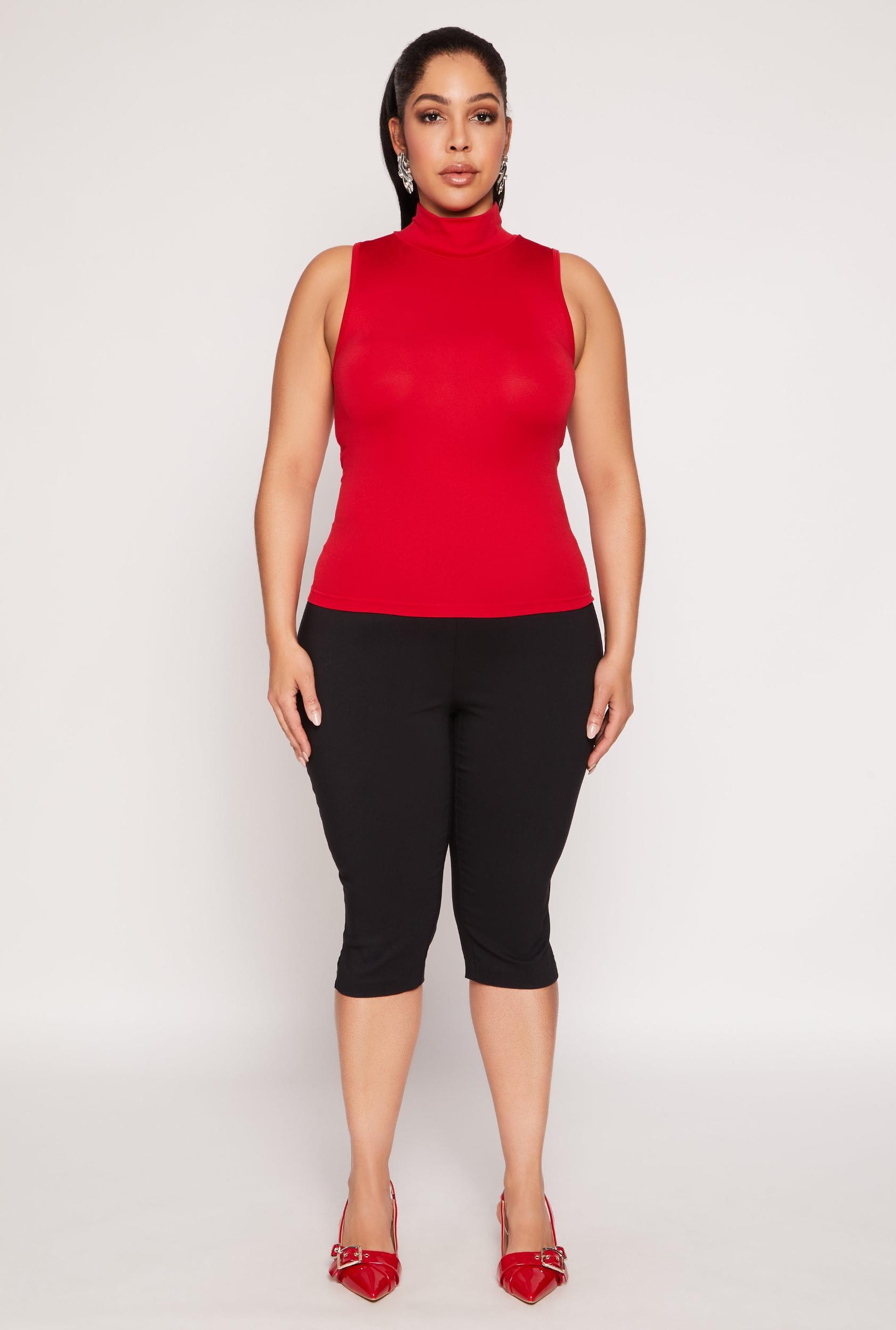 Womens Plus Size Sleeveless Mock Neck Top Product Image