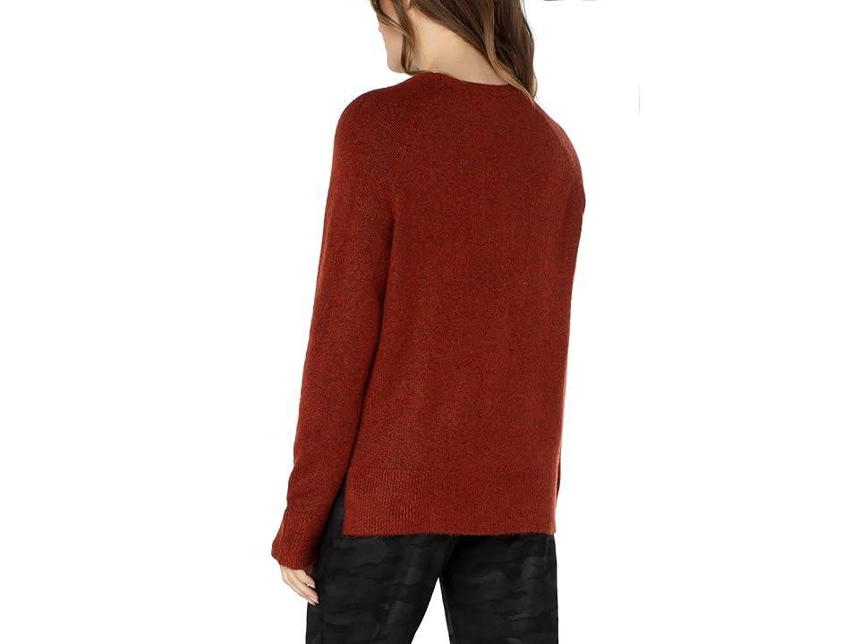 Liverpool Los Angeles Long Sleeve Raglan Sweater w/ Side Slit (Saffron Heather) Women's Clothing Product Image
