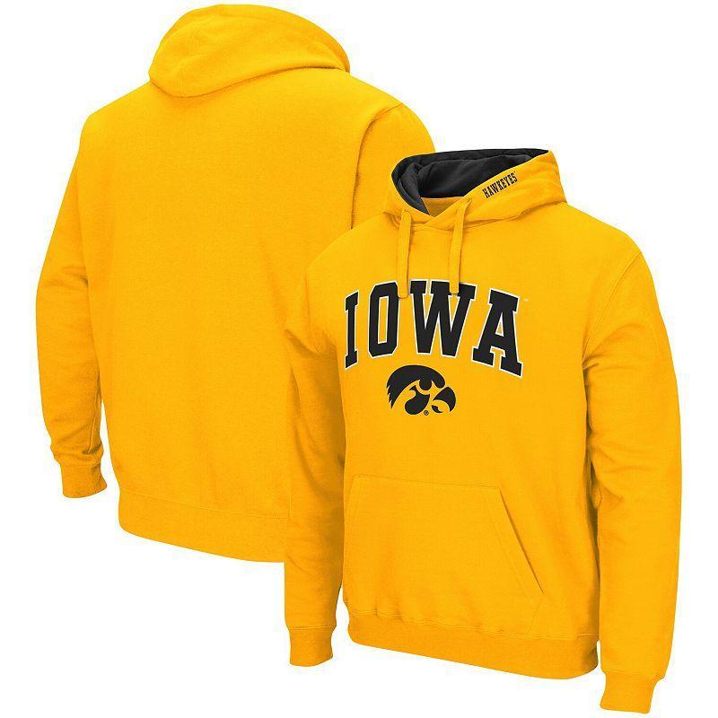 Men's Colosseum Gold Iowa Hawkeyes Arch & Logo 3.0 Pullover Hoodie, Size: Large Product Image