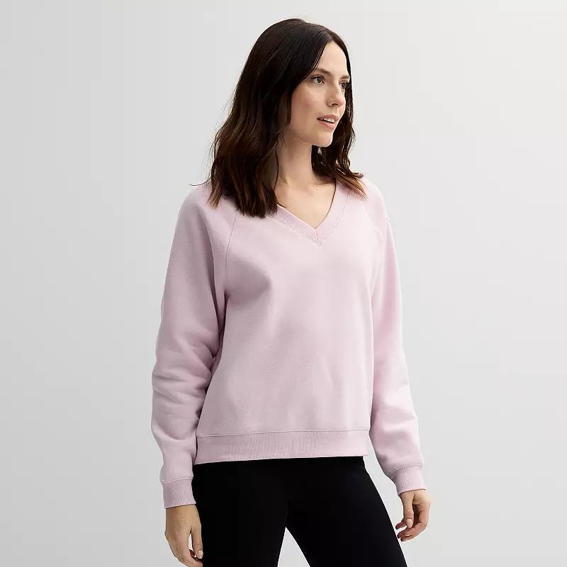 Women's Sonoma Goods For Life® V-Neck Sweatshirt, Size: XXL, Delightful Purple Product Image