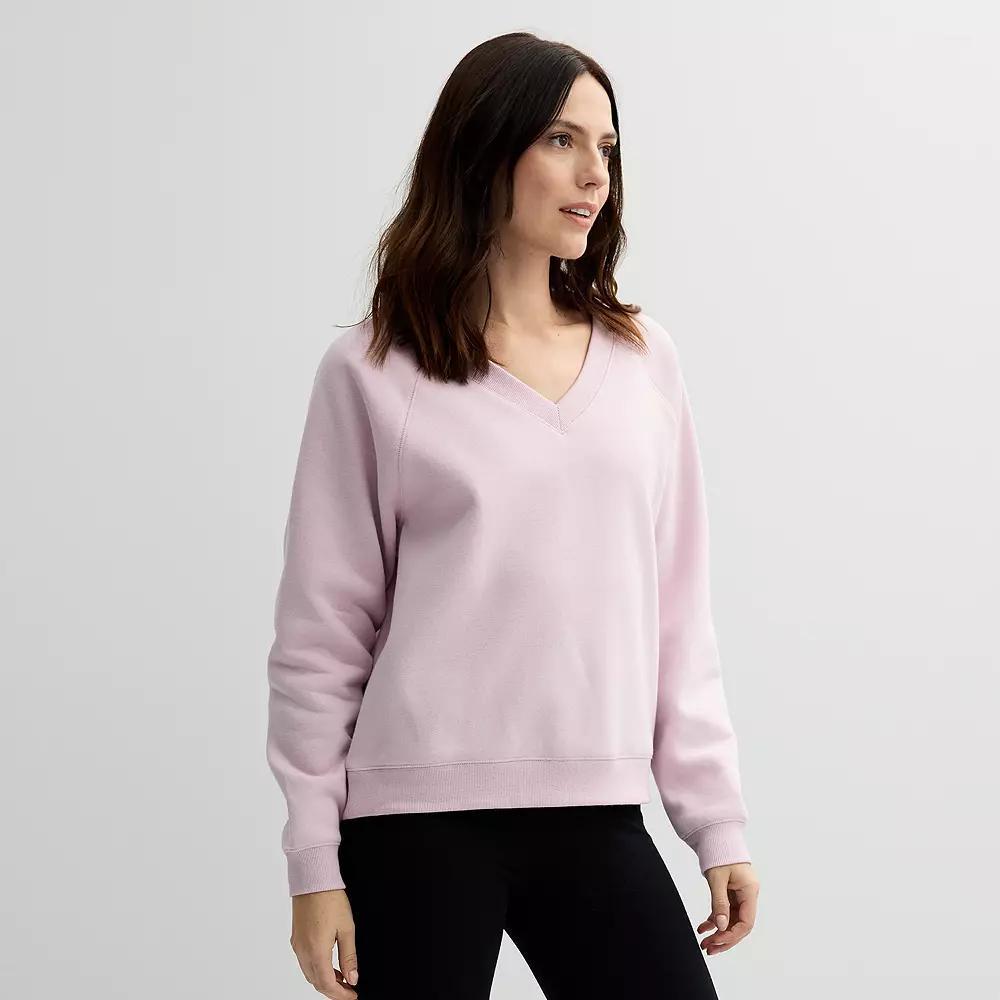 Women's Sonoma Goods For Life® V-Neck Sweatshirt, Size: XXL, Delightful Purple Product Image