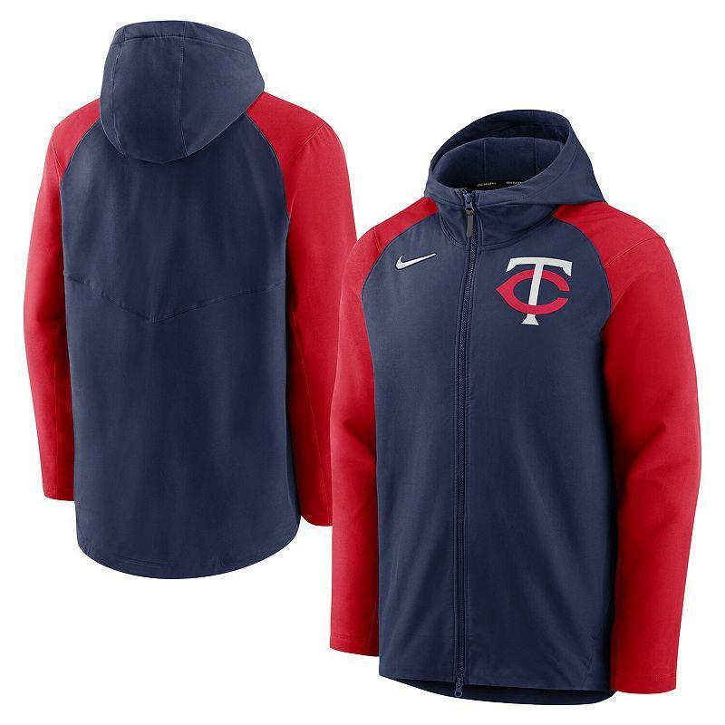 Mens Nike /Red Minnesota Twins Authentic Collection Performance Raglan Full-Zip Hoodie Blue Product Image