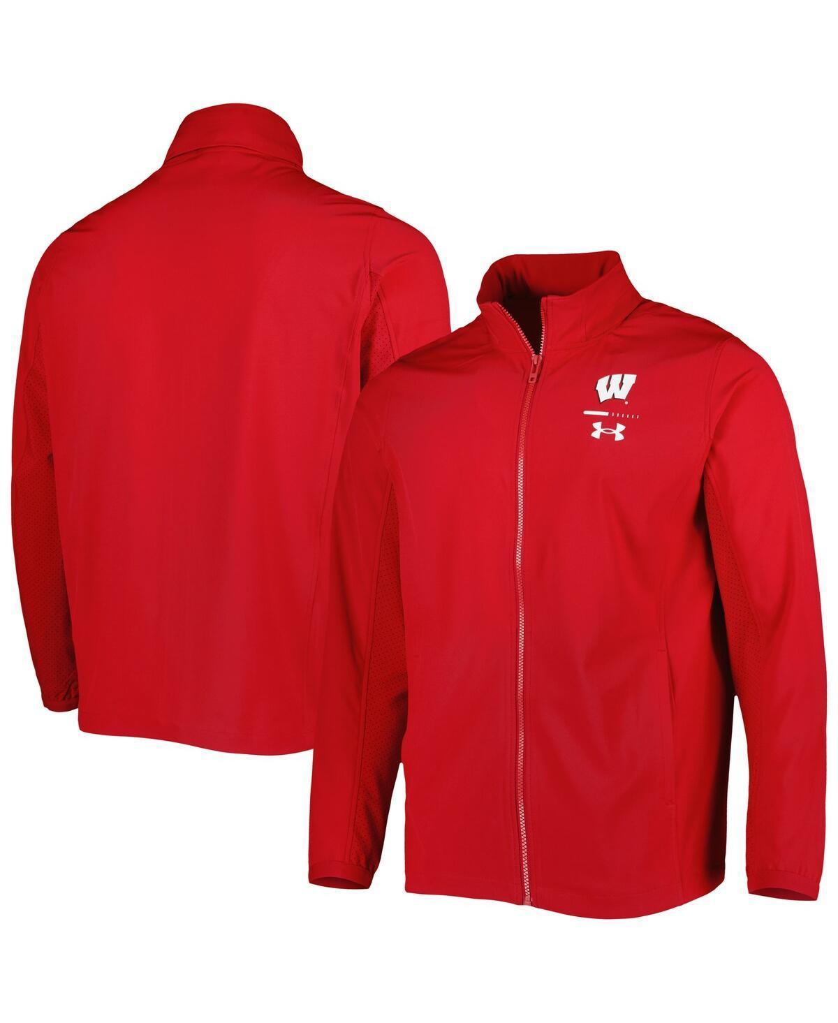 Men's Under Armour Red Wisconsin Badgers Squad 3.0 Full-Zip Jacket, Size: Large Product Image