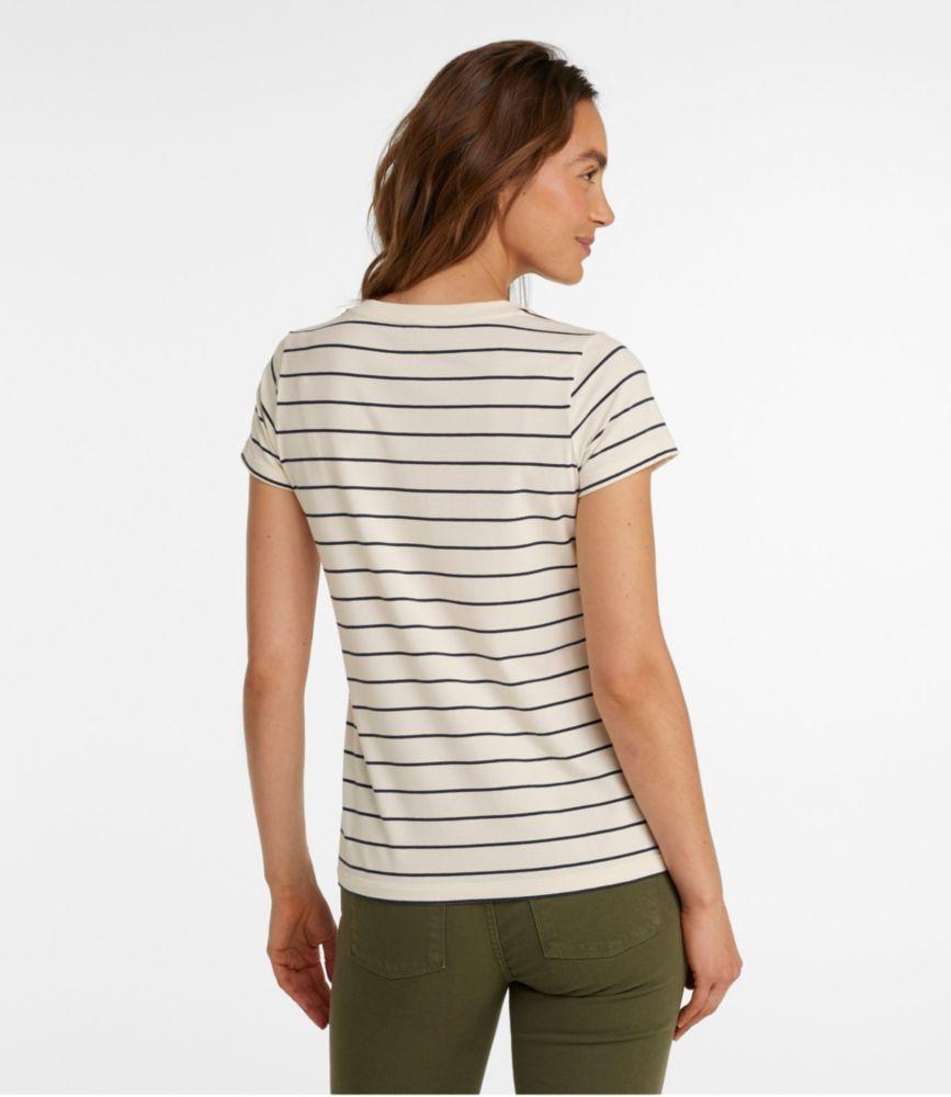 
                            Women's Soft Stretch Supima Tee, Crewneck Short-Sleeve Striped
                         Product Image