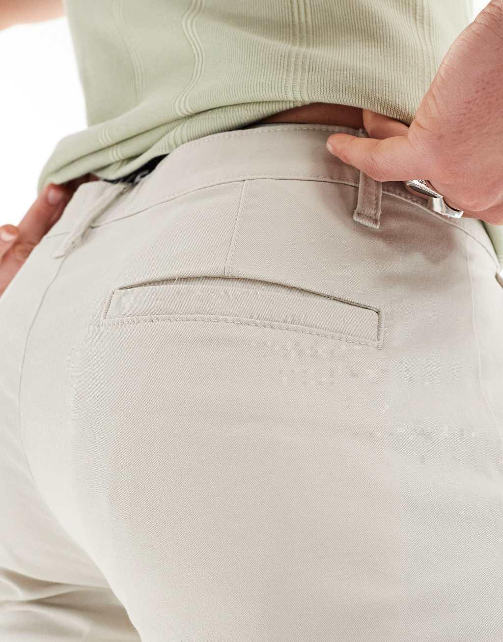 ASOS DESIGN 2 pack skinny chino shorts in khaki and stone save Product Image