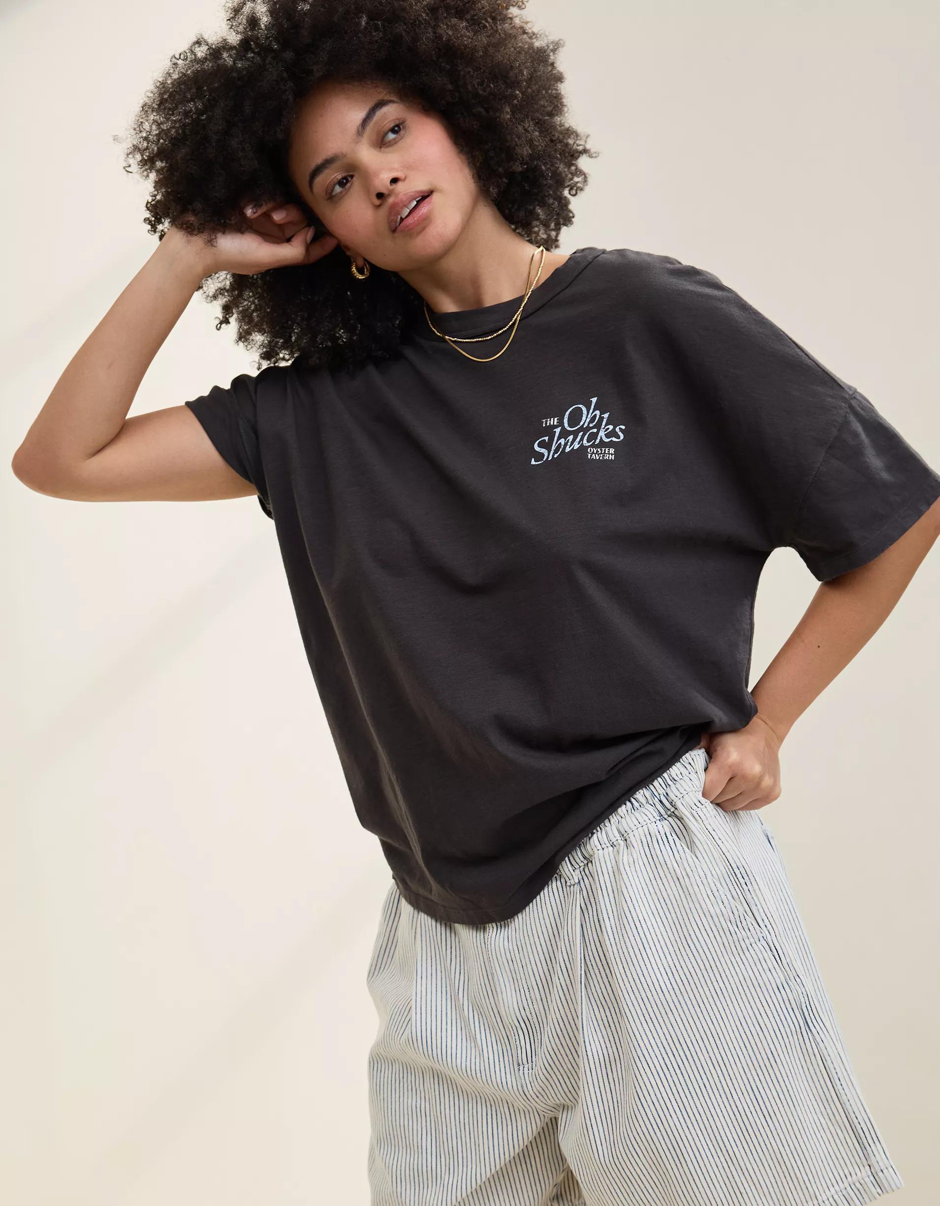 Aerie Oversized Crew Boyfriend T-Shirt Product Image