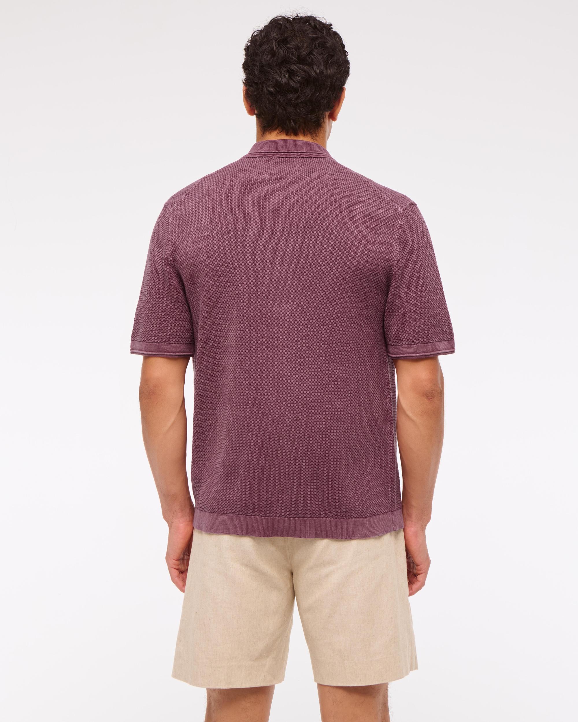 Garment-Dye Button-Through Sweater Polo Product Image