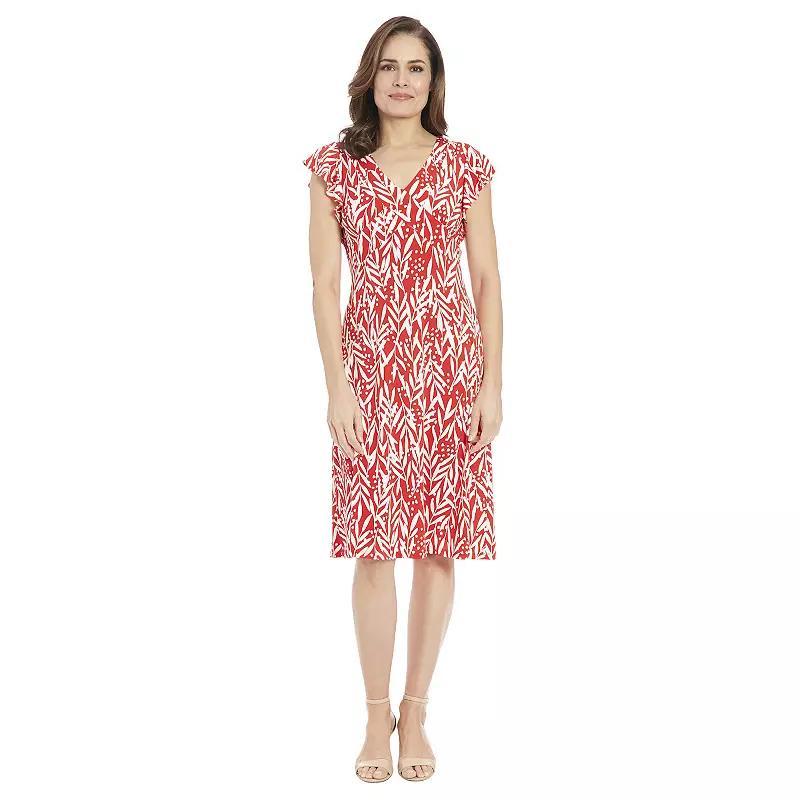 Petite London Times V-neck Ruffle Sleeve Midi Dress, Womens Product Image