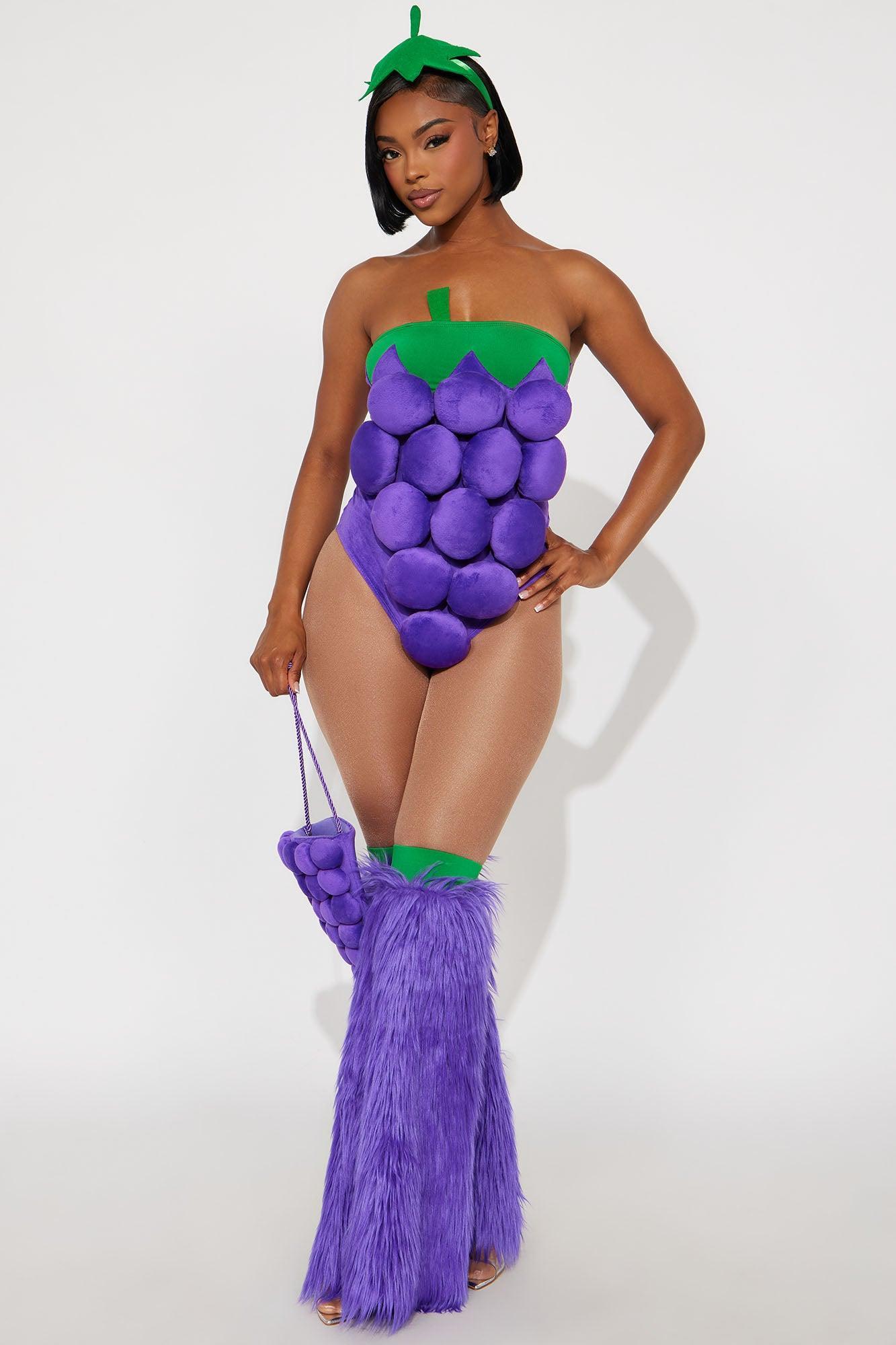 Sweet Vine Grape 5 Piece Costume Set - Purple Female Product Image