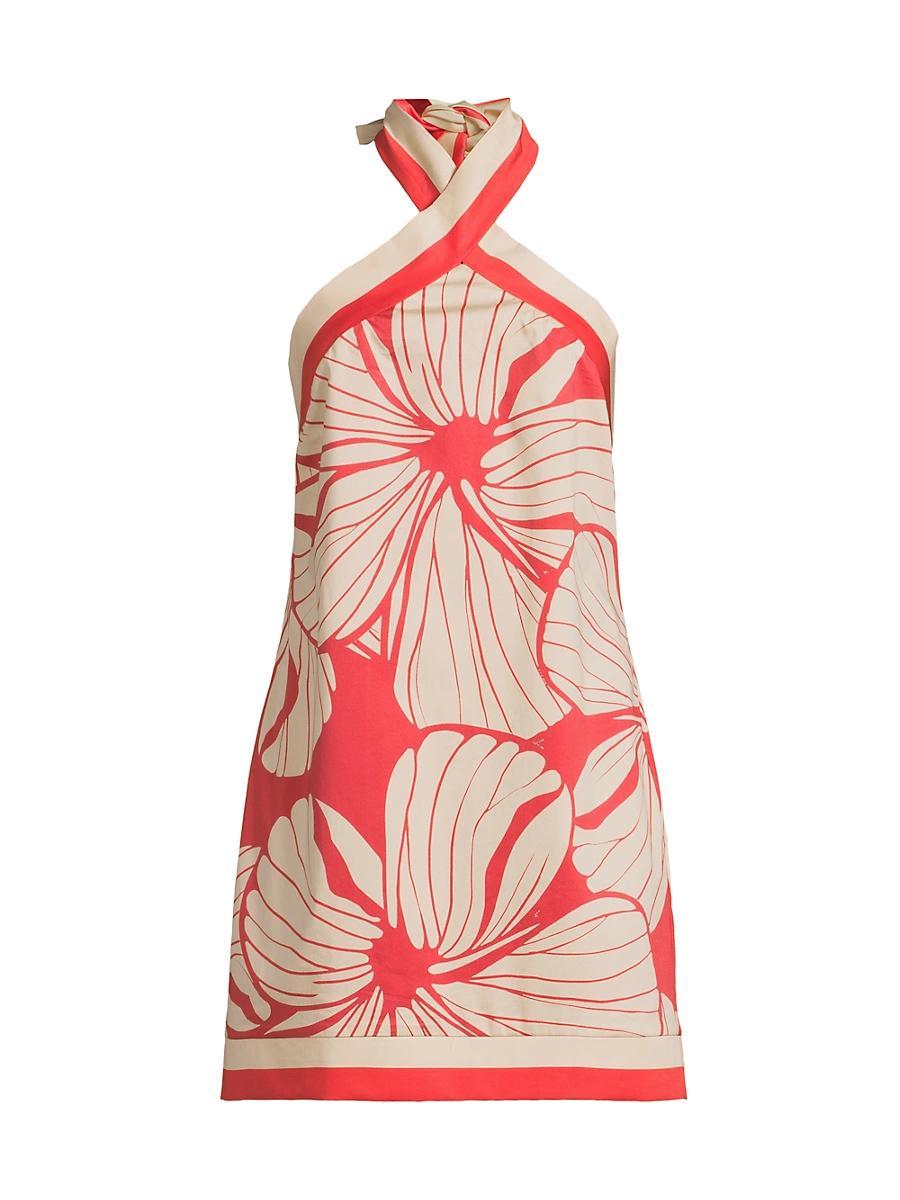 Womens Baker Hibiscus Halter Minidress Product Image