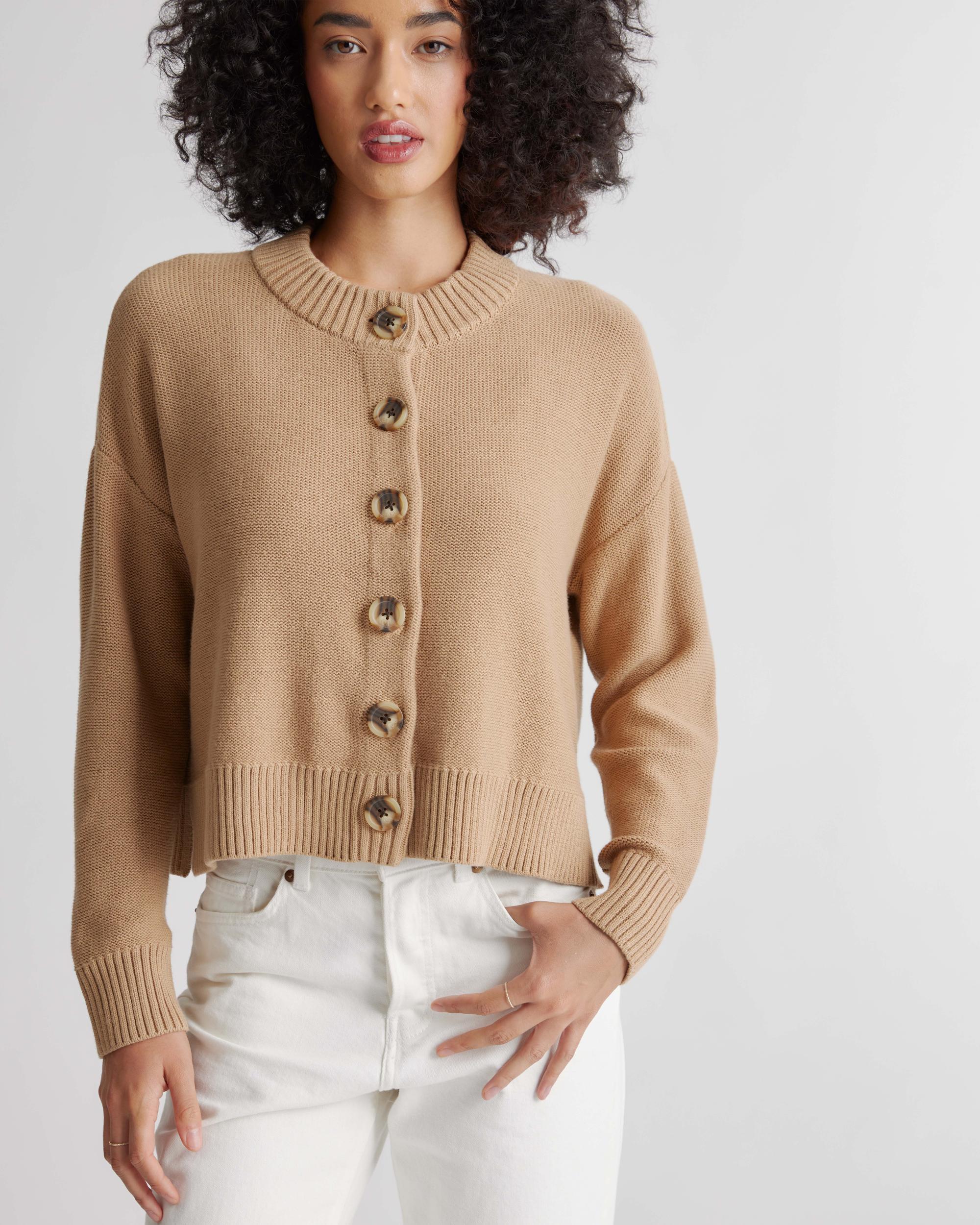Quince | Women's Cropped Cardigan Sweater Organic Cotton Product Image