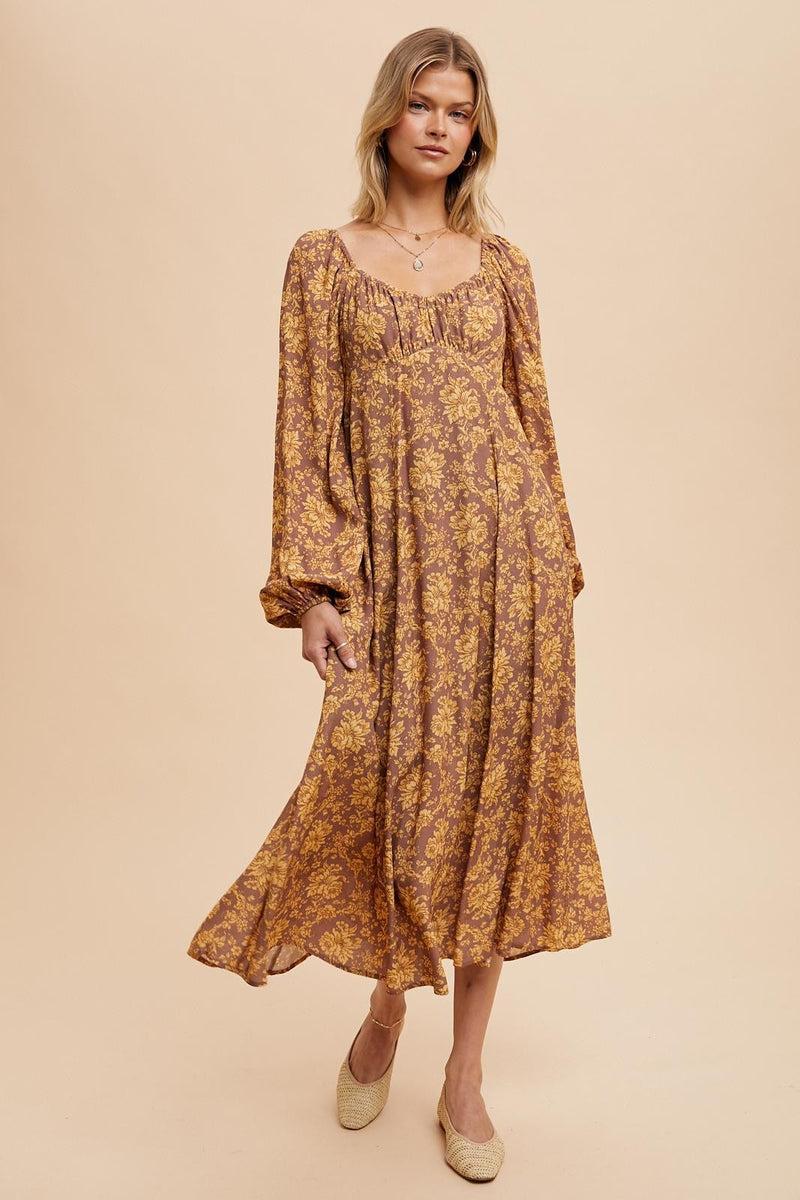 Fall Floral Maxi Dress Product Image