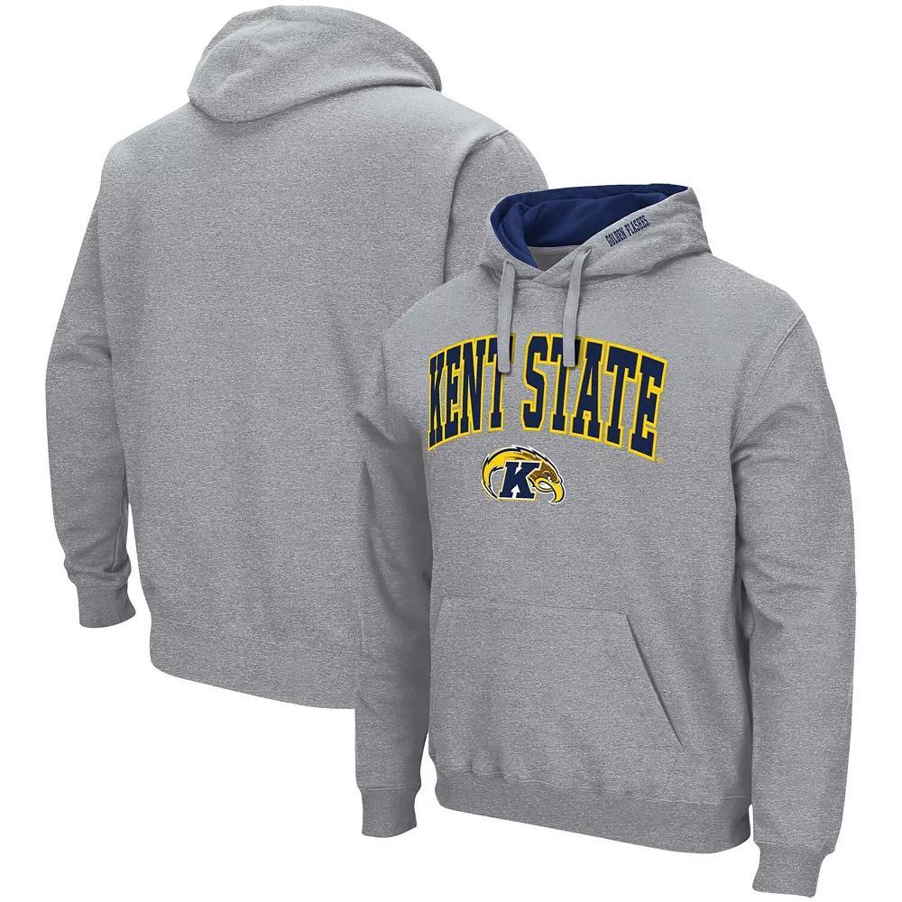 Men's Colosseum Heathered Gray Kent State Golden Flashes Arch and Logo Pullover Hoodie, Size: 3XL, Knt Grey Product Image