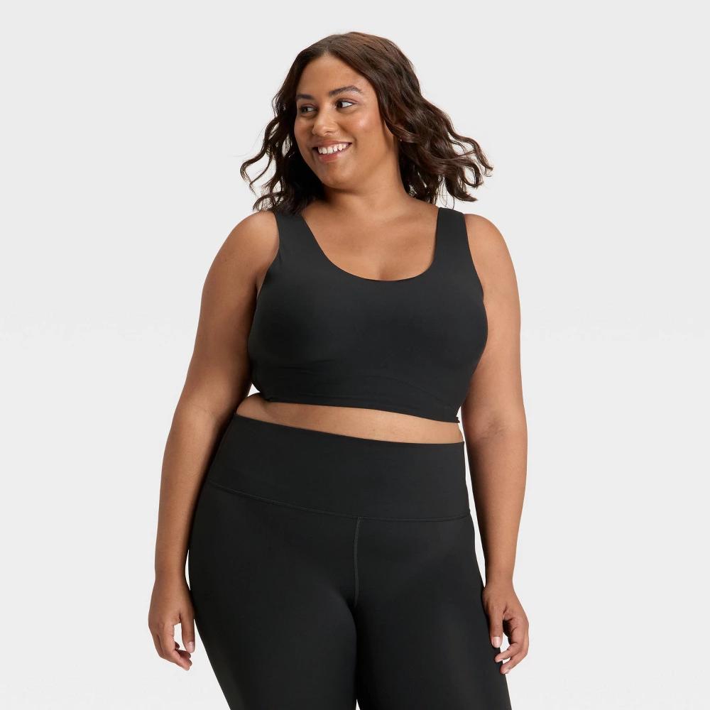 Women's Everyday Soft Light Support Triangle Sports Bra - All In Motion™ M: Moisture Wicking, Quick Drying, Adjustable Straps Product Image