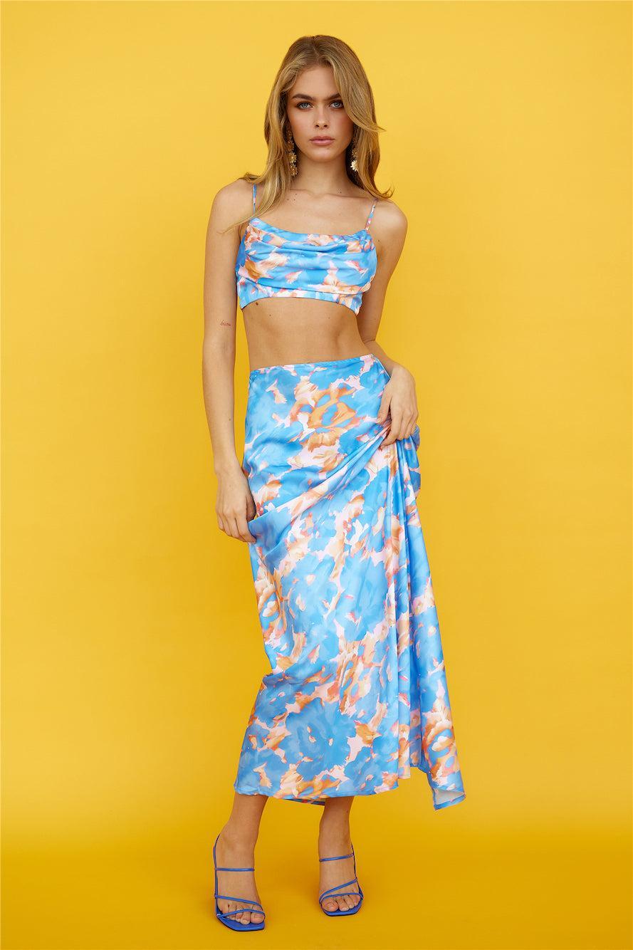 Hidden Behind Your Eyes Crop Top Blue Product Image