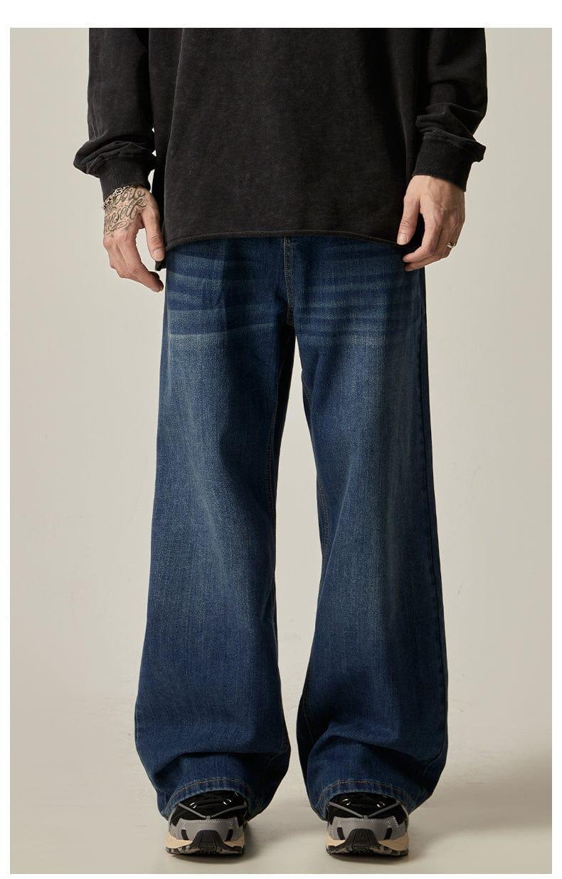RT No. 11164 BLUE WIDE STRAIGHT DENIM JEANS Product Image