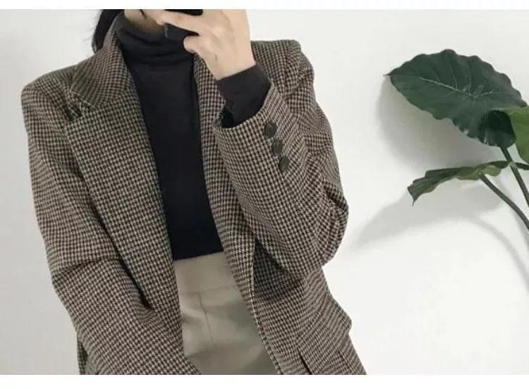 Houndstooth Single-Breasted Blazer Product Image