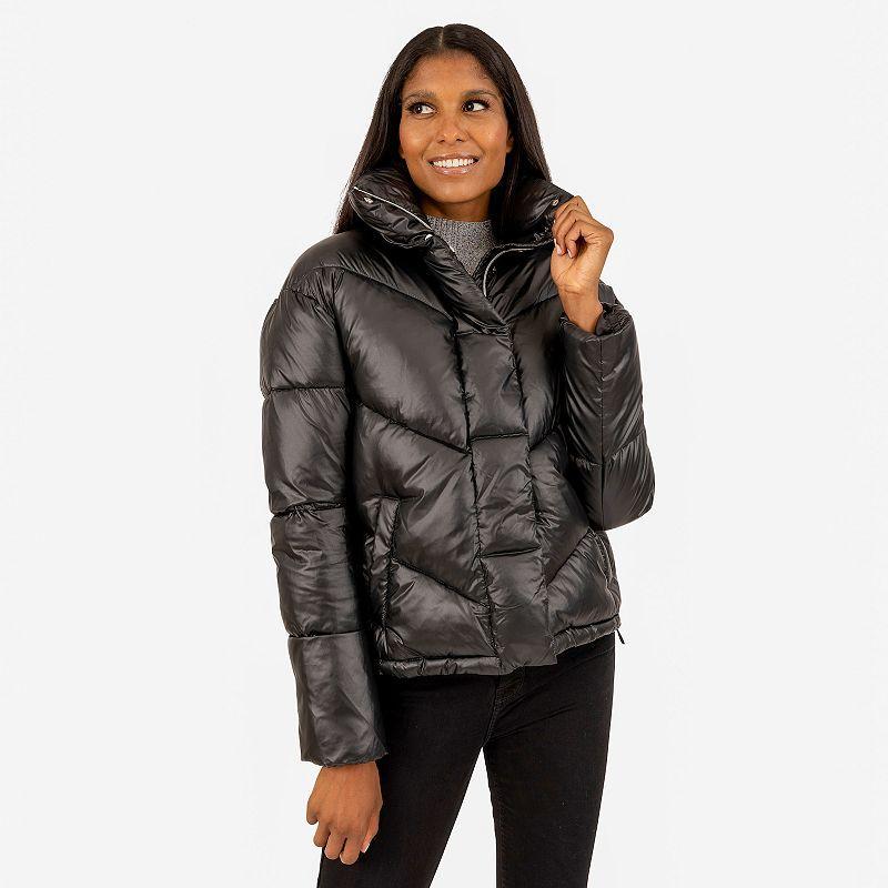 Women's Fleet Street Tailored Short Puffer Jacket, Size: XL, Azalea Product Image