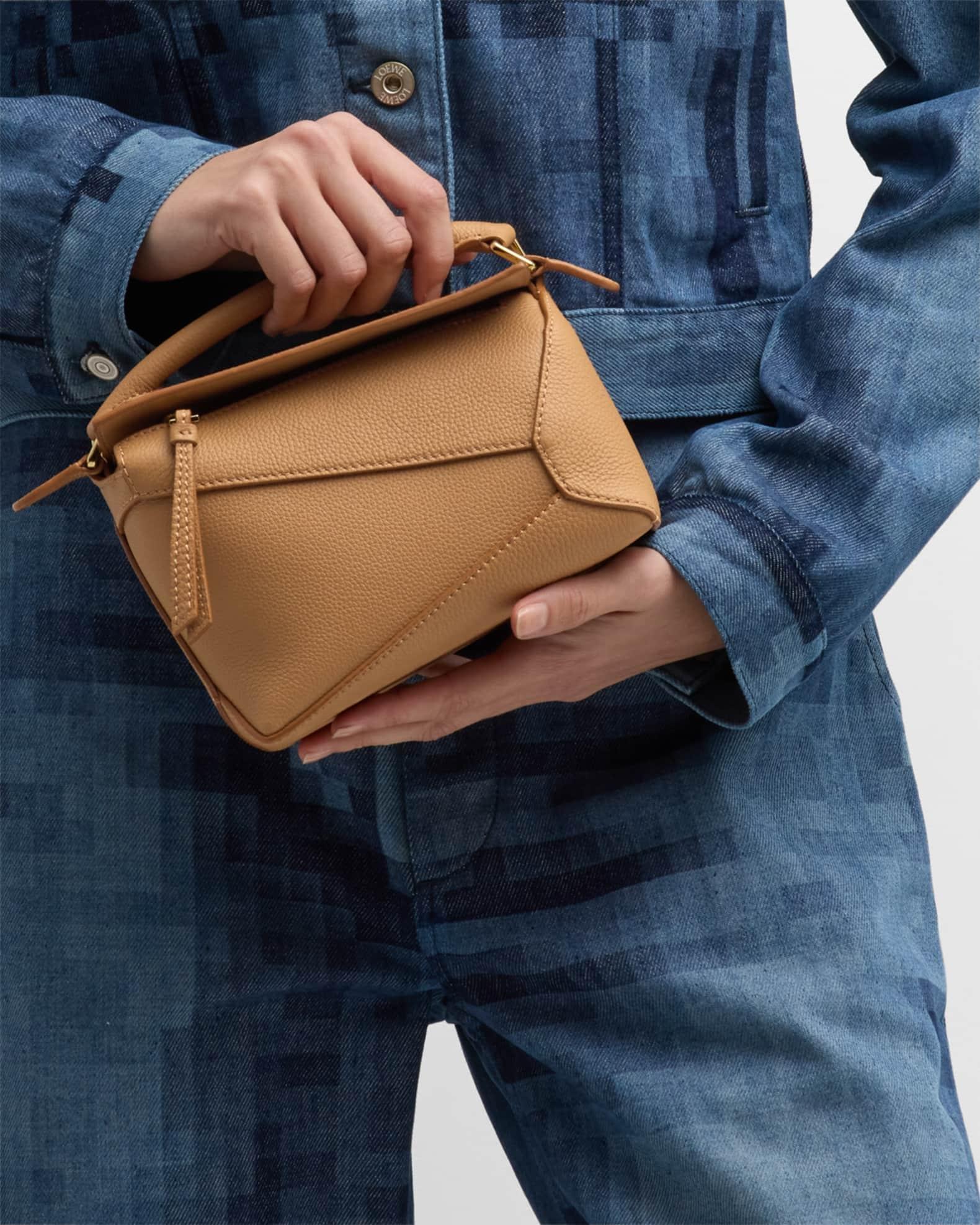 Puzzle Edge Mini Top-Handle Bag in Grained Leather Product Image
