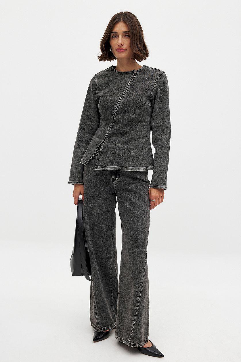 Asymmetric Denim Shirt Product Image