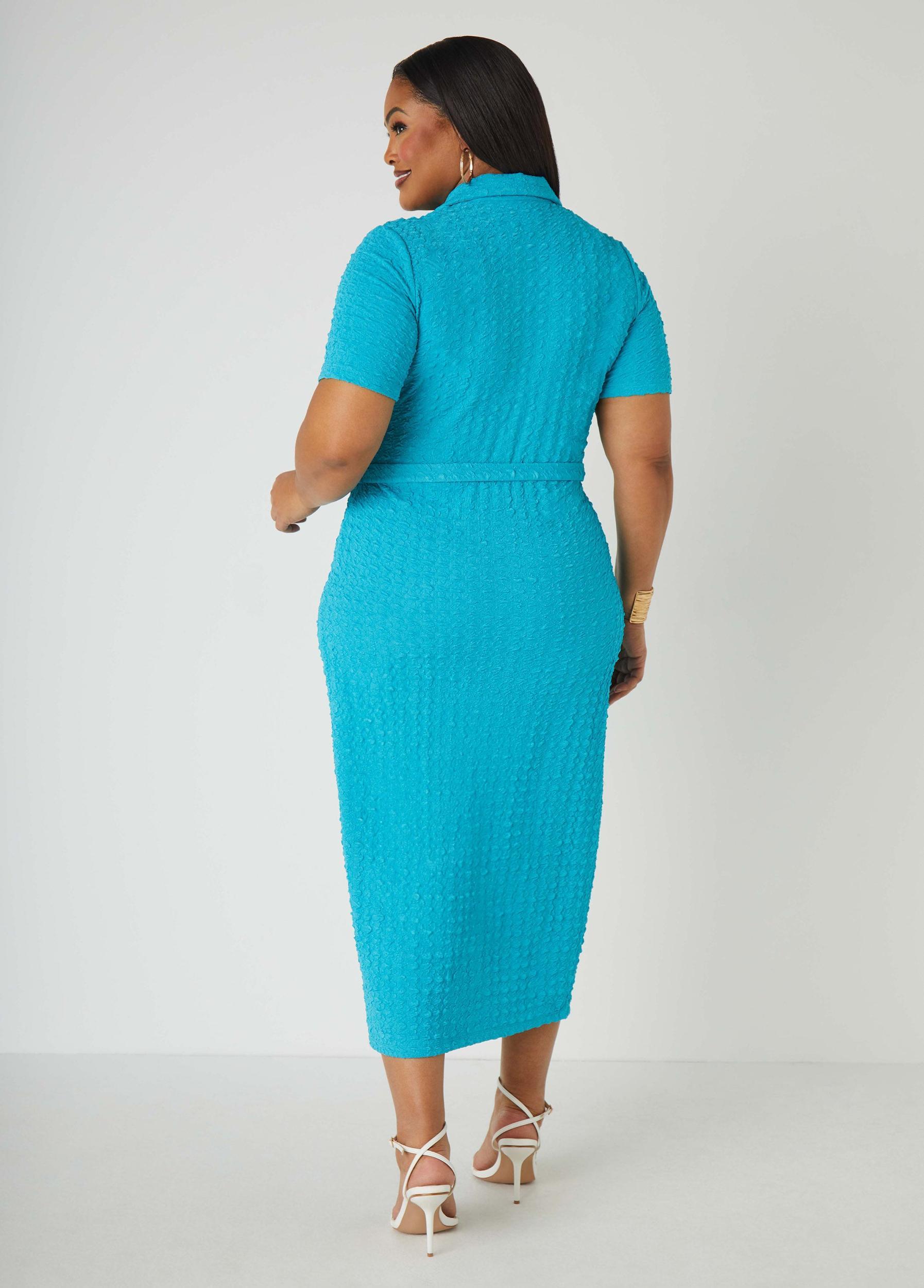 Textured Knit Midaxi Shirtdress Product Image