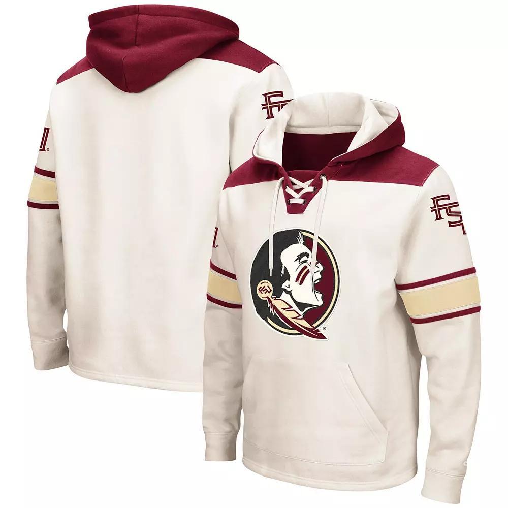 Men's Colosseum Cream Florida State Seminoles Big & Tall Hockey Lace-Up Pullover Hoodie, Size: 2XB, Beige Product Image