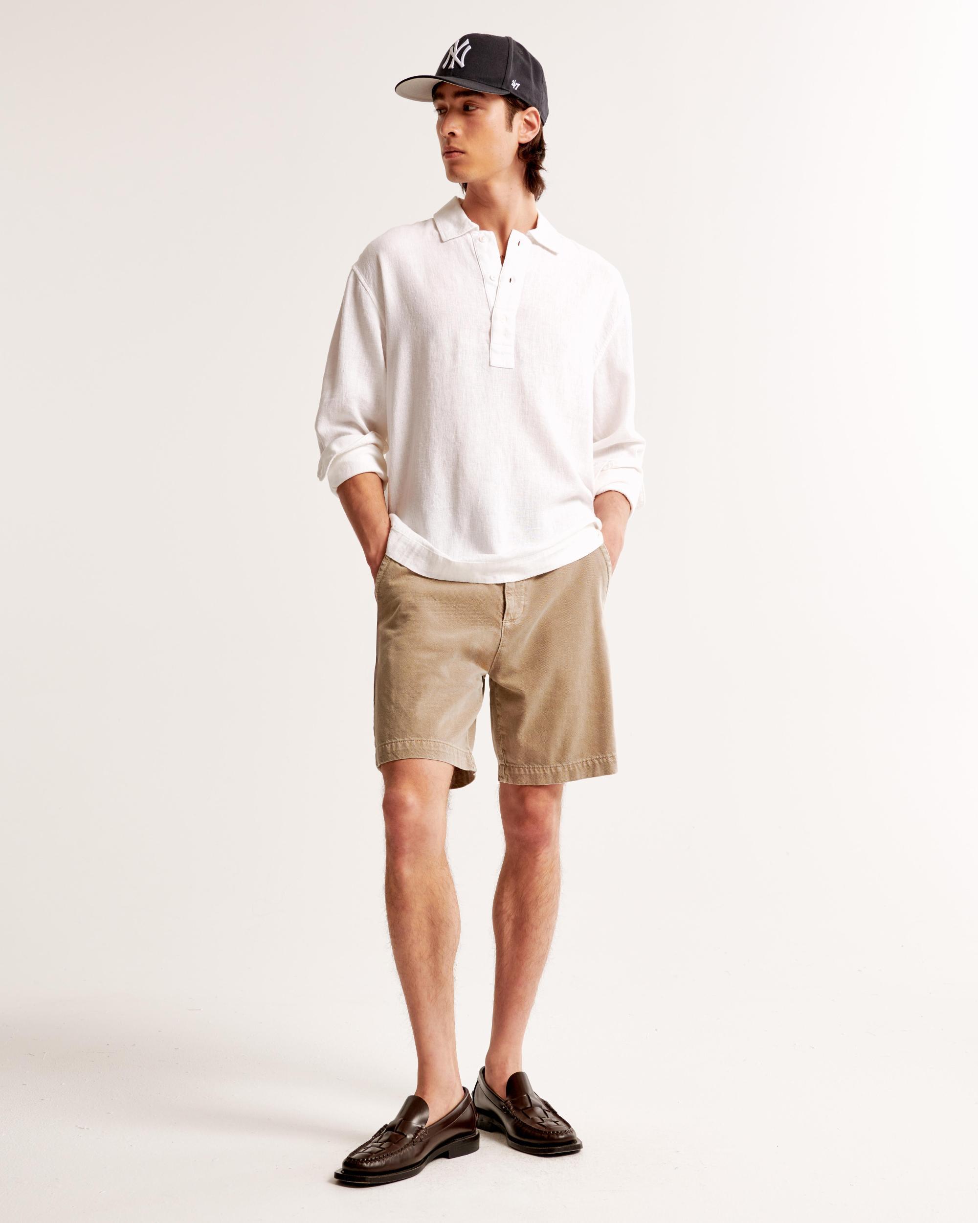 Long-Sleeve Summer Linen-Blend Popover Product Image