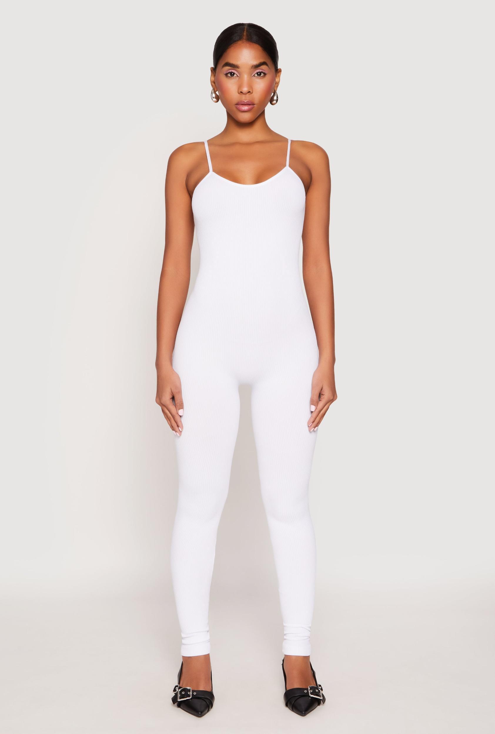 Womens Seamless Ribbed Knit Cami Catsuit Product Image