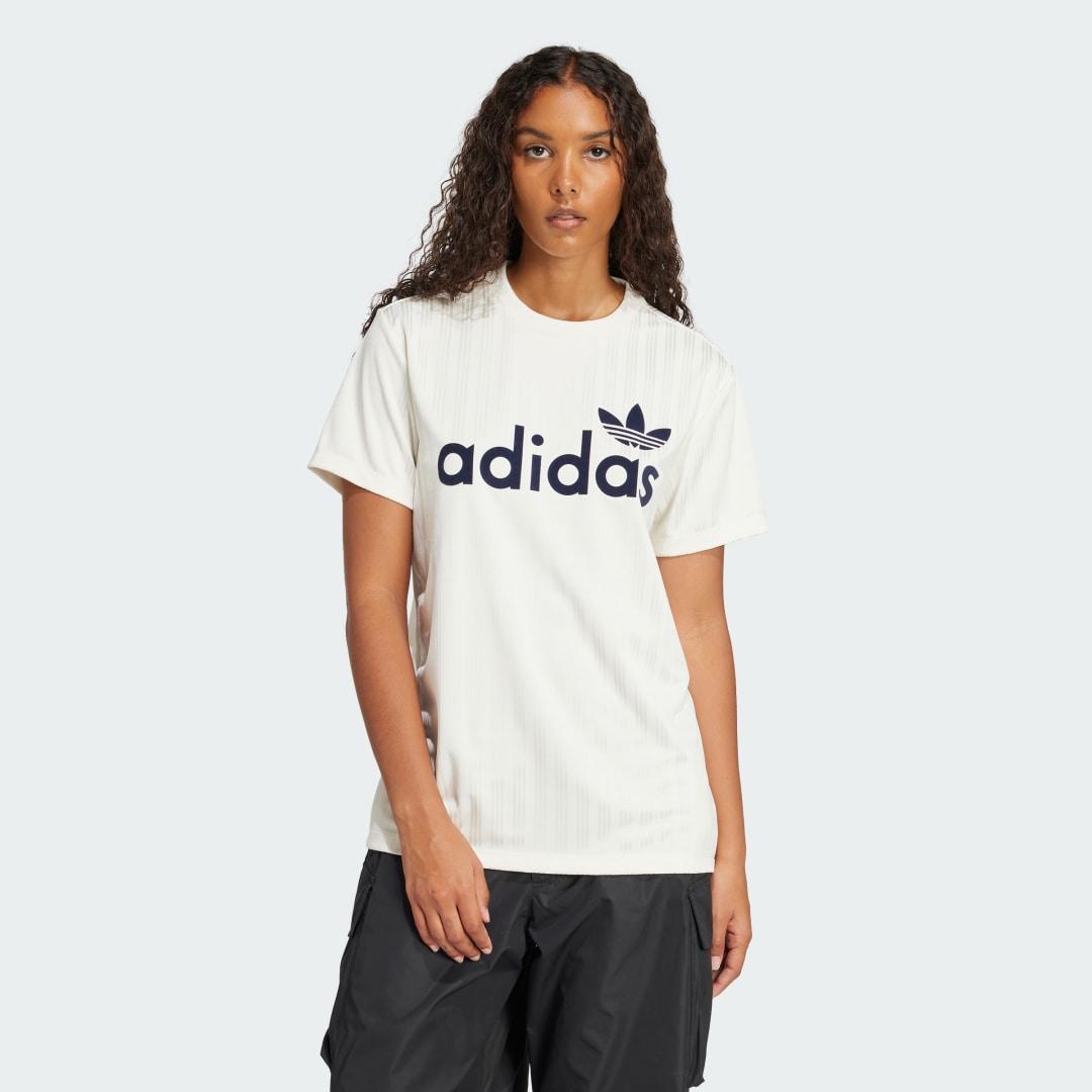 adidas Linear Graphic Boyfriend Tee Off White 2XS Womens Product Image