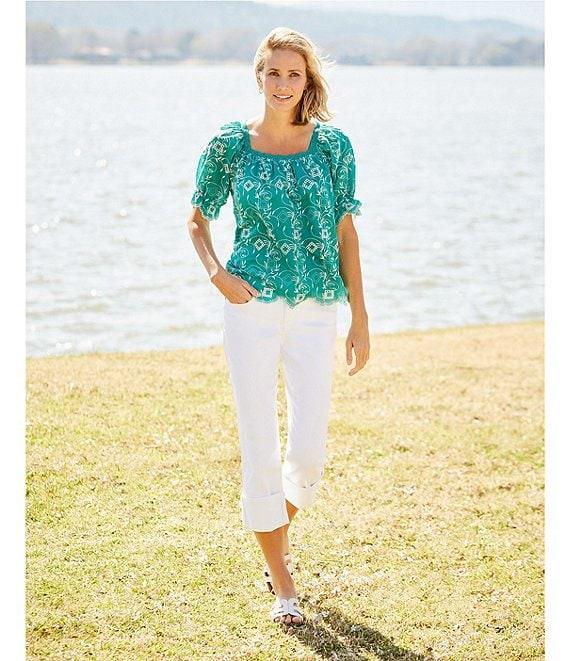 Nurture Petite Size Woven Square Neck Puff Short Sleeve Top Product Image