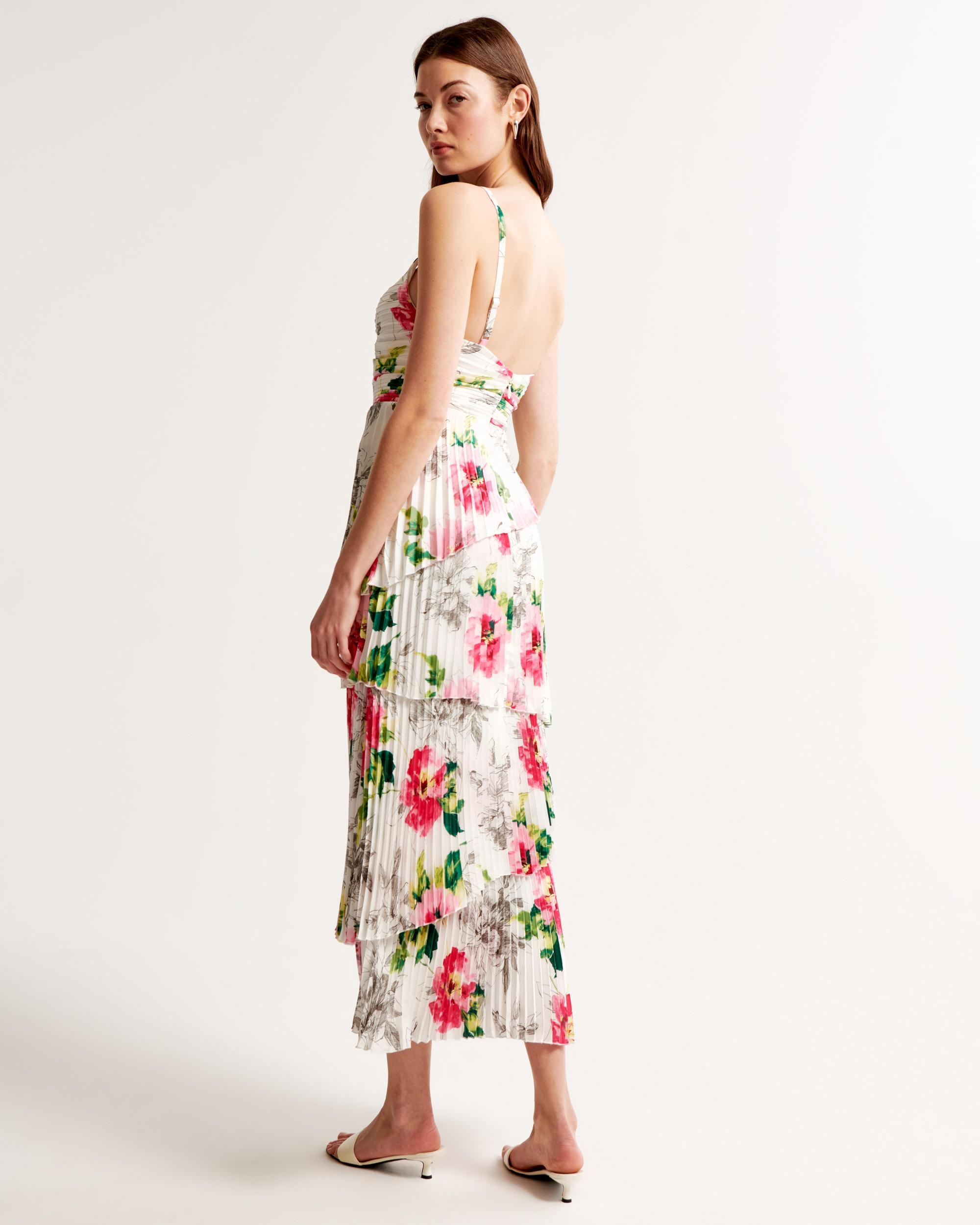 The A&F Giselle Pleated Tiered Maxi Dress Product Image