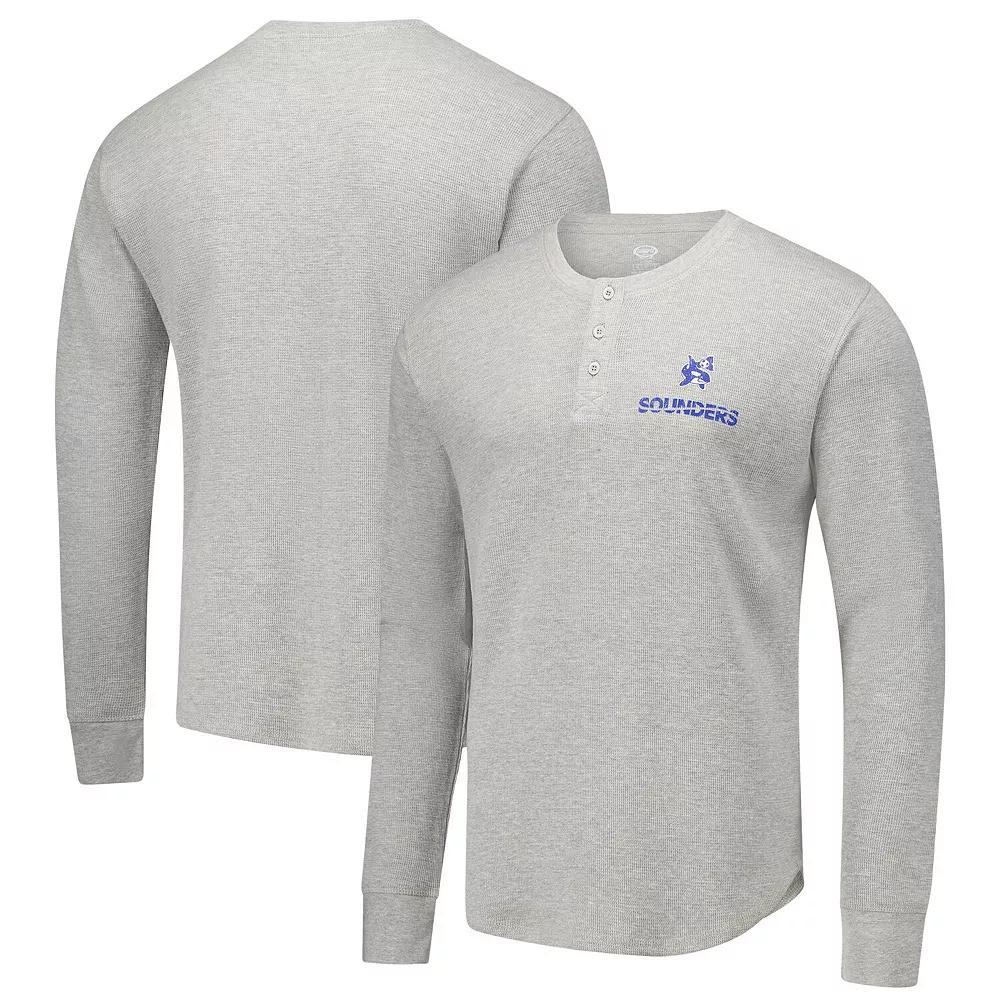 Men's Concepts Sport Gray Seattle Sounders FC Region Thermal Knit Henley Long Sleeve T-Shirt, Size: Small, Grey Product Image