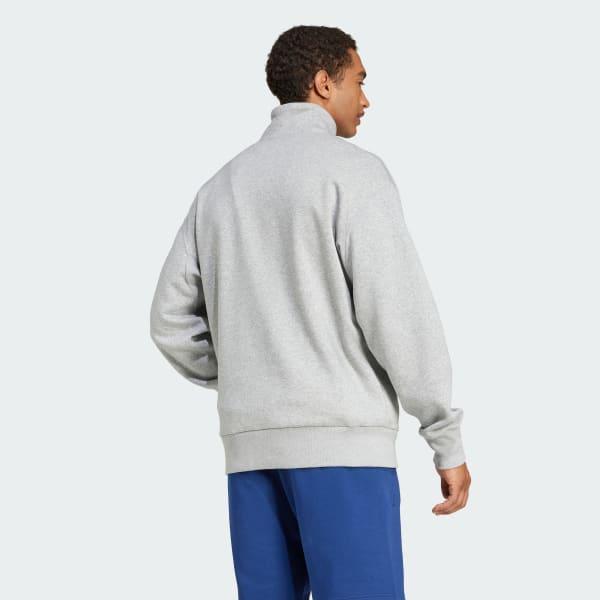 adidas ALL SZN Fleece 1/4-Zip Crew Sweatshirt Dark Blue XS Mens Product Image