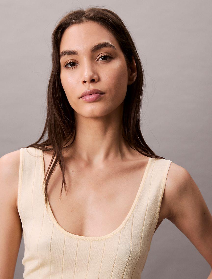 Viscose Blend Ribbed Tank Top  Product Image