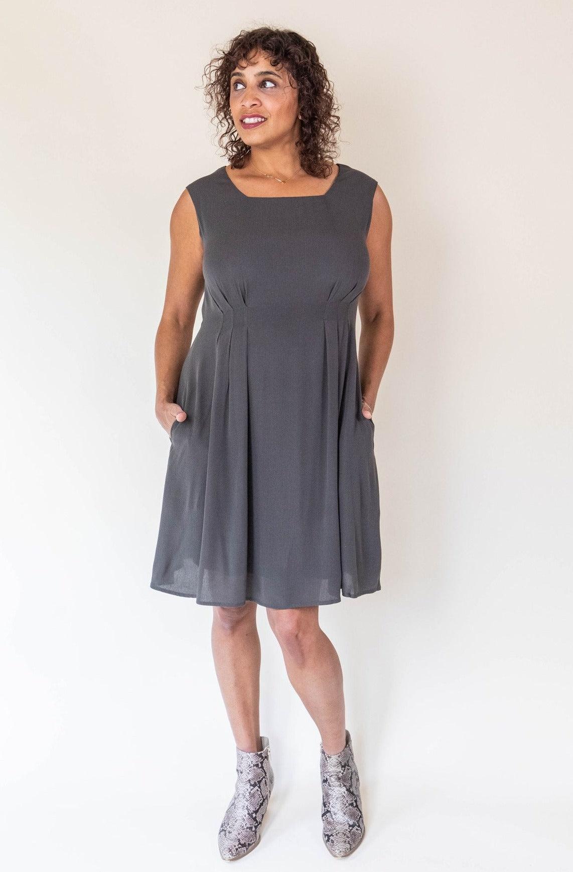 Pleiades Dress in Olive Crepe Product Image