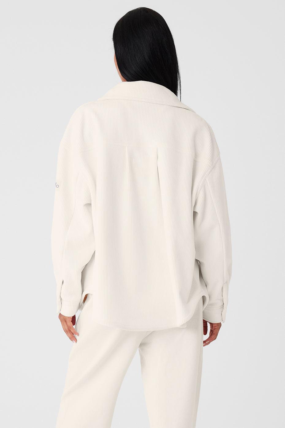 Alo Yoga | Ribbed Velour Mountain Side Shacket Jacket White Product Image