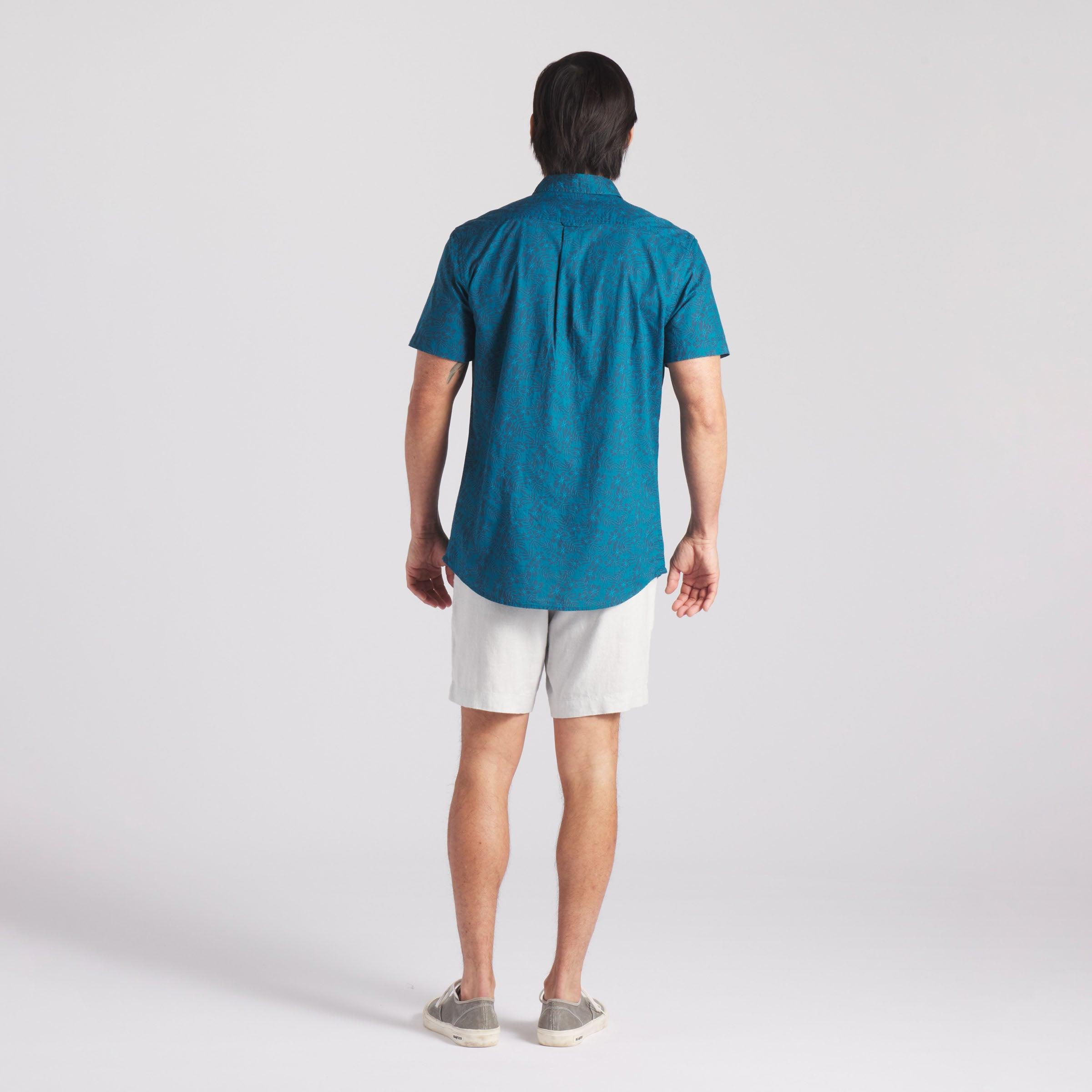 Printed Light Weight Poplin Shirt - Blue Coral (Final Sale)* Product Image