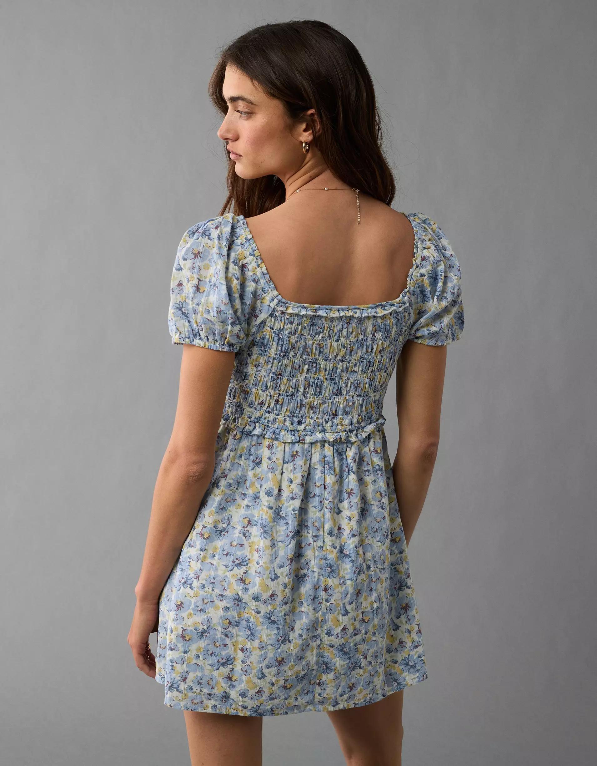 AE Puff Sleeve Smocked Mini Dress Product Image