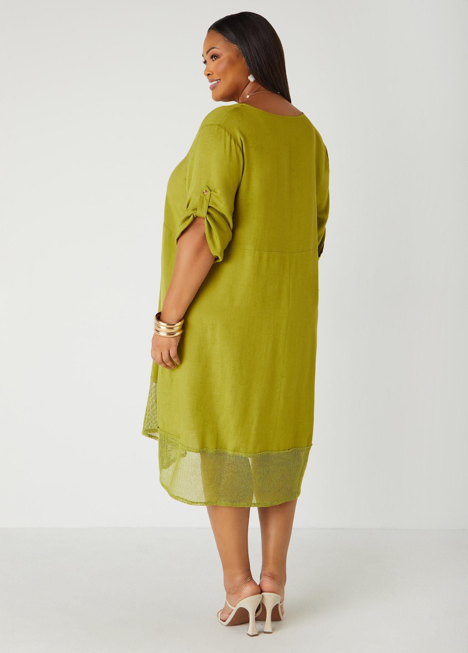 Fishnet Paneled Midi Dress Product Image