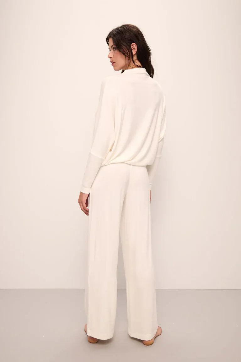 Eberjey Cozy Ivory Wide Leg Pant Product Image