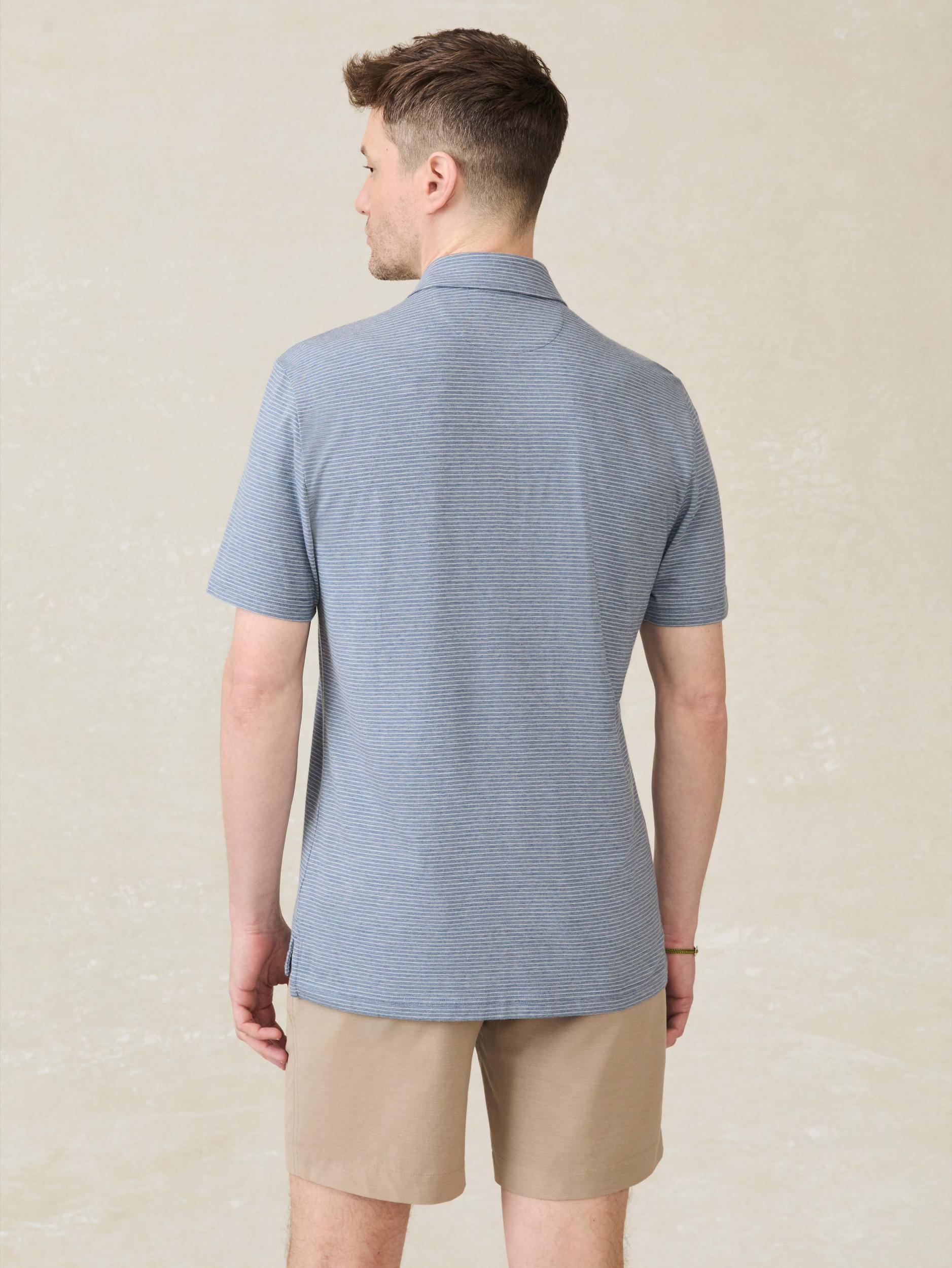 Short-Sleeve Movement™ Polo Shirt - Azure Beach Stripe Male Product Image
