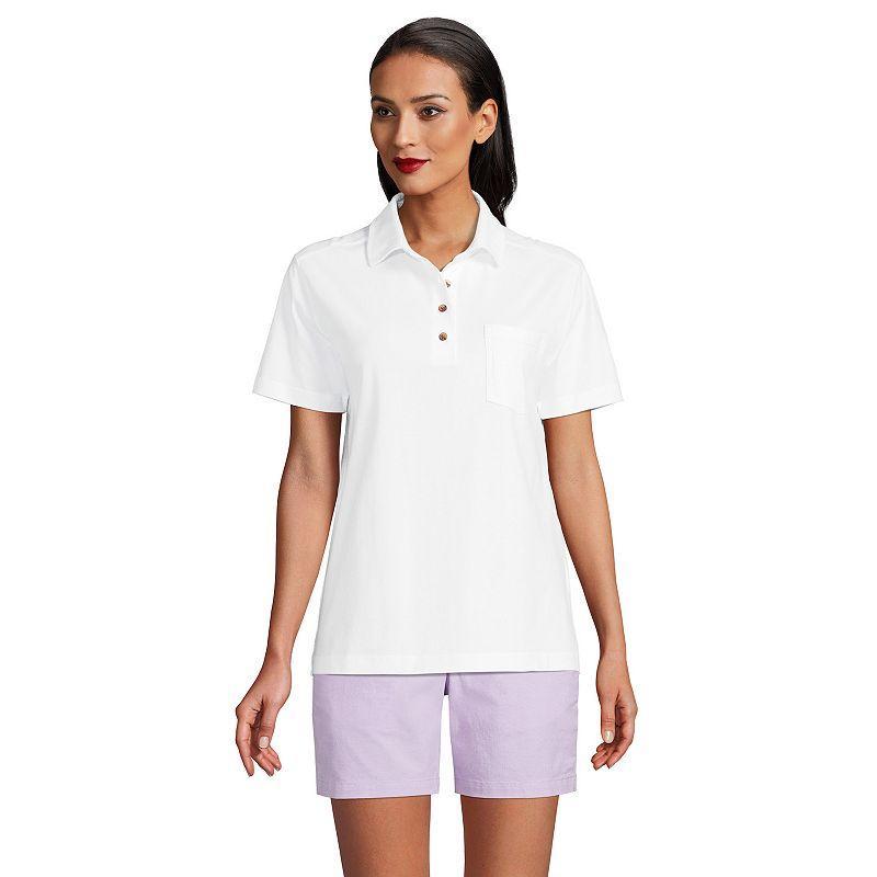 Womens Lands End Short Sleeve Super-T Polo Product Image