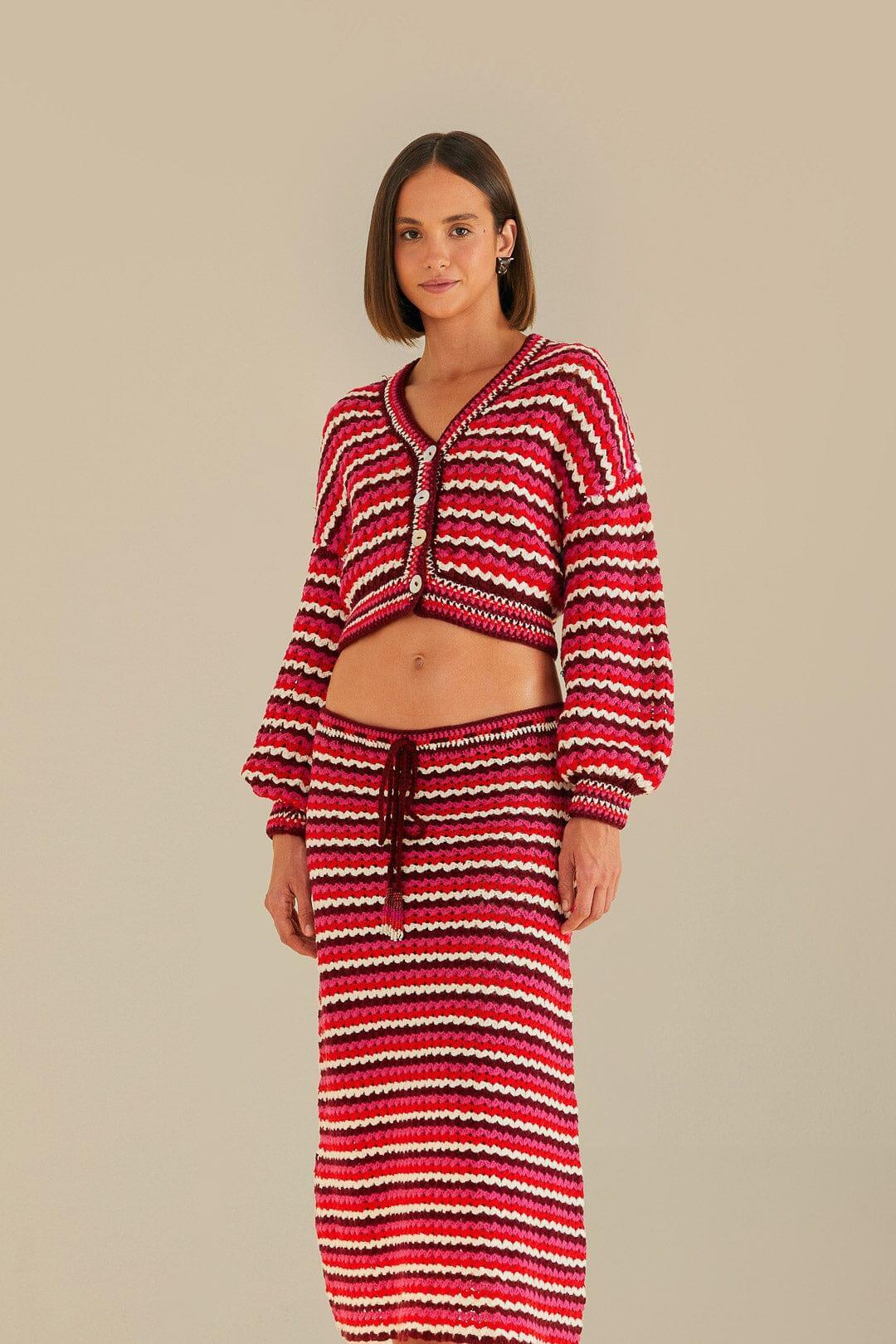 Colorful Stripes Crochet Skirt, COLORFUL STRIPES / XS Product Image