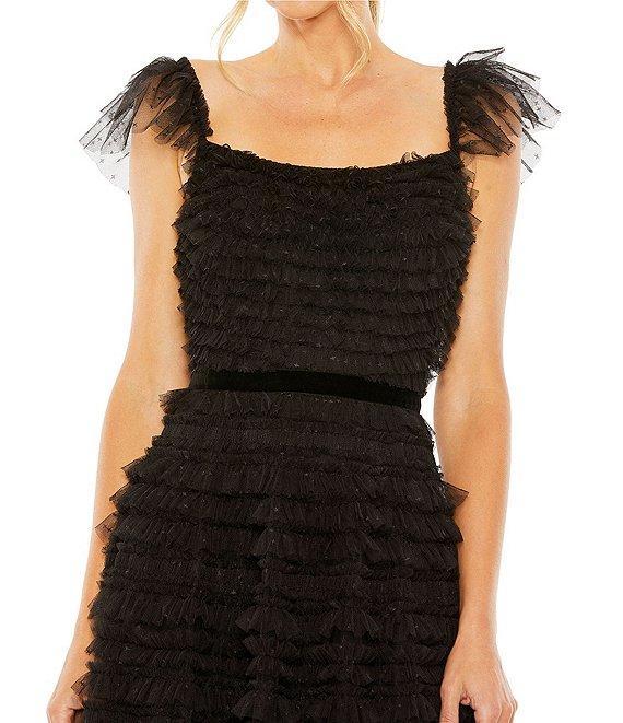 Mac Duggal Square Neck Tiered Ruffle Gown Product Image