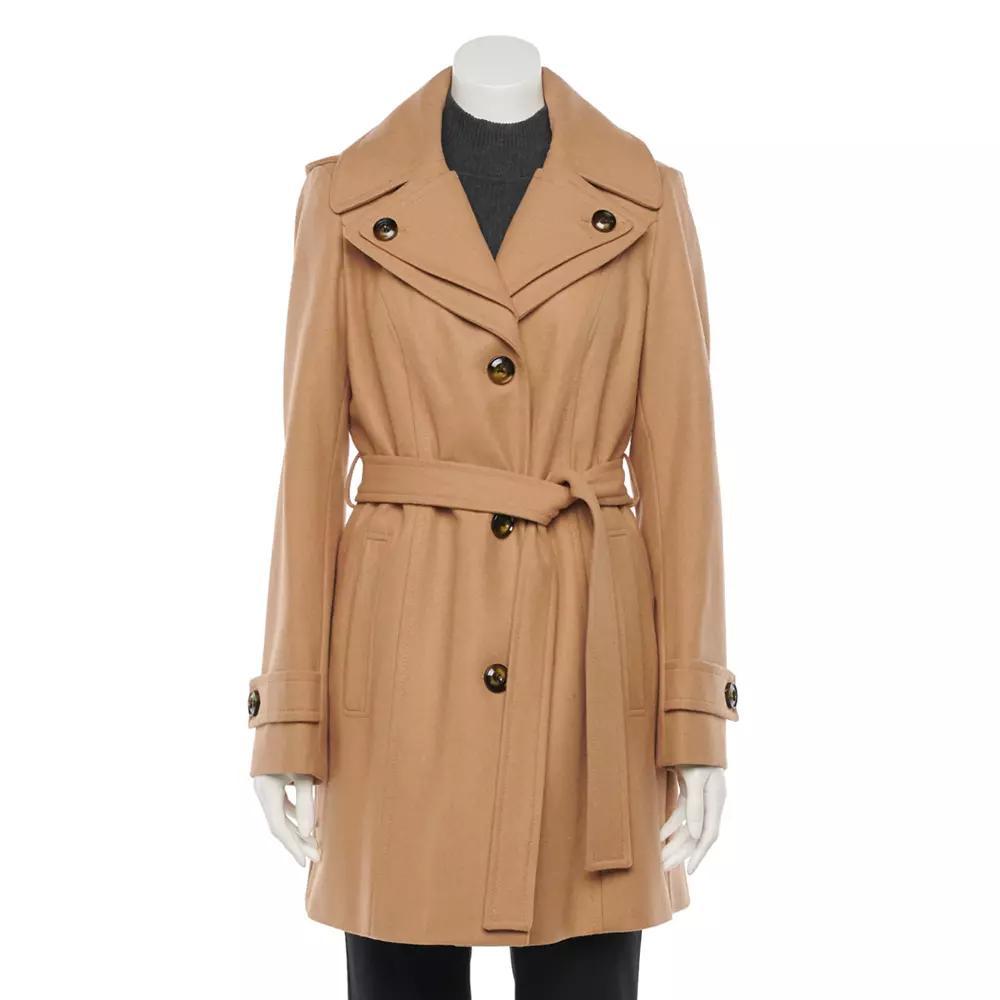 Women's TOWER by London Fog Wool Blend Trench Coat, Size: Medium, Gray Product Image