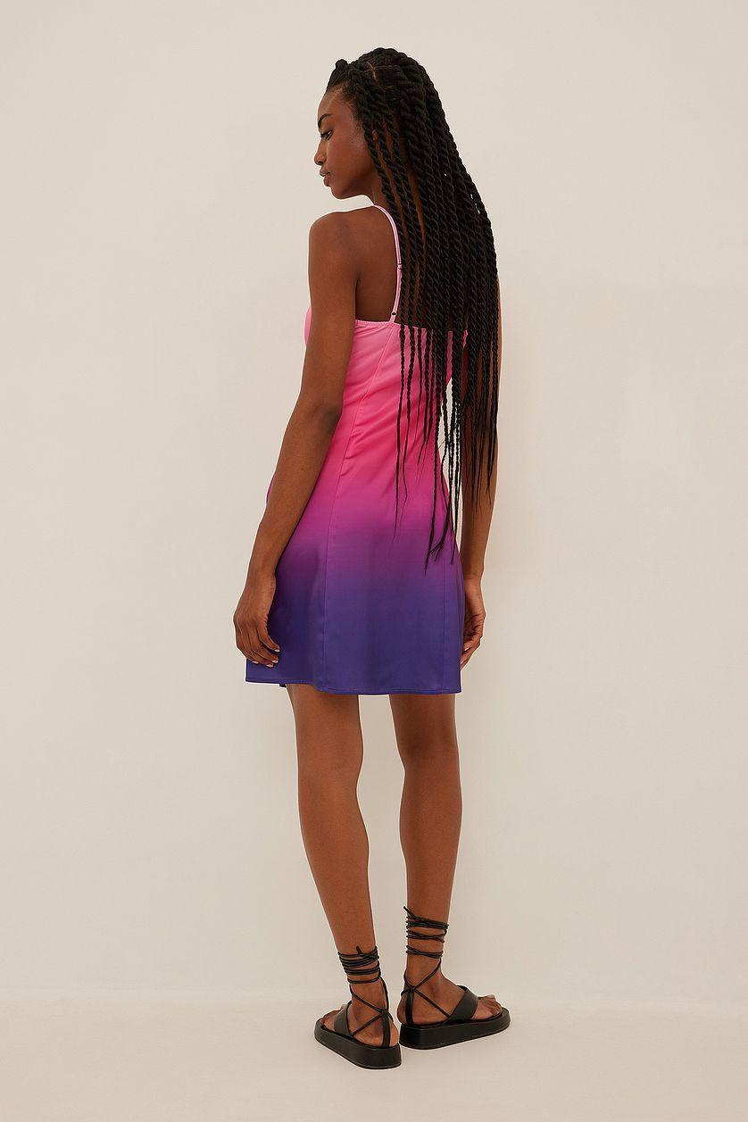 Crystal Detail Satin Mini Dress Product Image