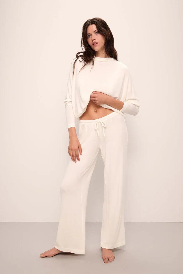 Eberjey Cozy Ivory Wide Leg Pant Product Image