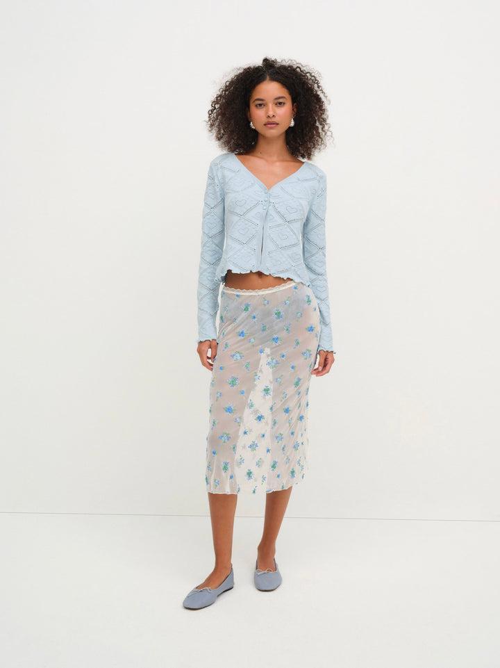 Coco Knit Cardigan — Blue Product Image