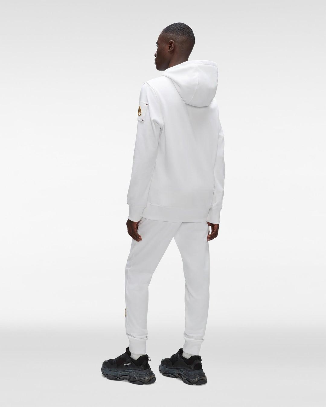 Moose Knuckles Mens Martense Hoodie in White Product Image